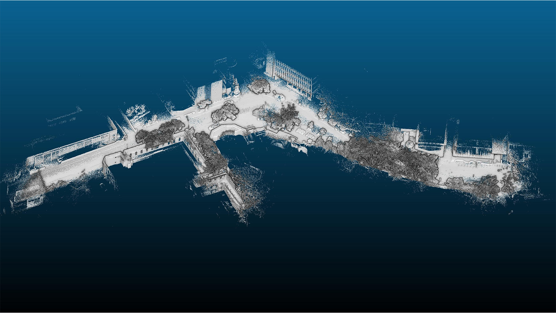 Thesis point cloud scan of Jocks road at UQ